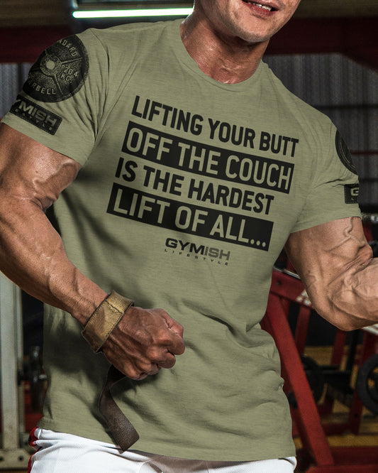 081. Hardest Lift Weightlifting Workout Gym T-Shirt for Men T-Shirt GYMISH LIFESTYLE