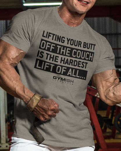 081. Hardest Lift Weightlifting Workout Gym T-Shirt for Men