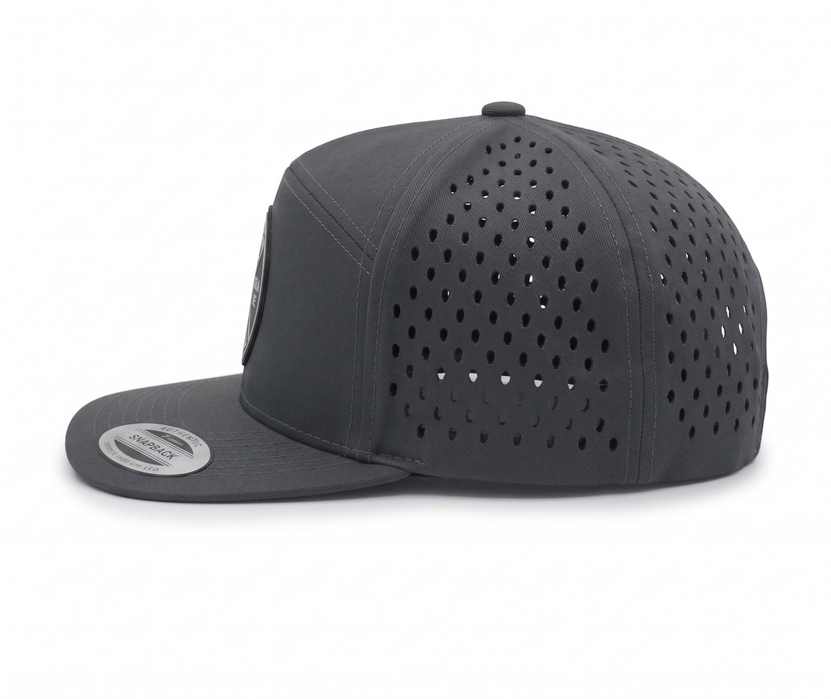 GYMISH Weightplate Gym Hat for Men, Weight Plate Patch Snapback, 6 Panel Laser Vented Workout Cap