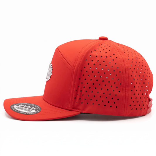 GYMISH Dumbbell Gym Hat for Men, Weight Plate Patch Snapback, 6 Panel Laser Vented Workout Cap