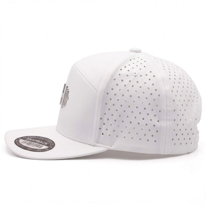 GYMISH Dumbbell Gym Hat for Men, Weight Plate Patch Snapback, 6 Panel Laser Vented Workout Cap