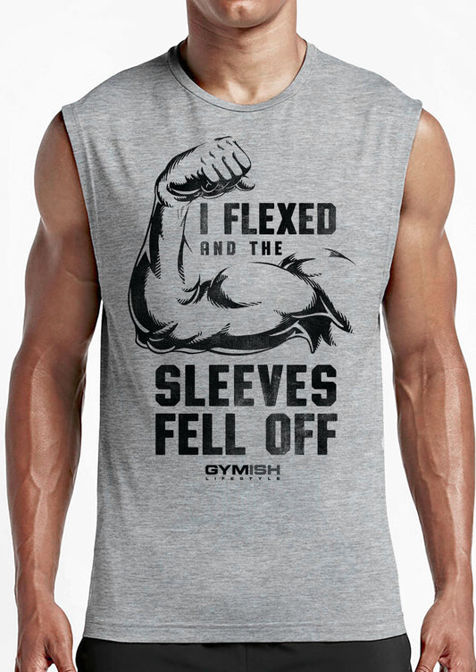 015. I Flexed Funny Workout Muscle Tank Top for Men T-Shirt GYMISH LIFESTYLE