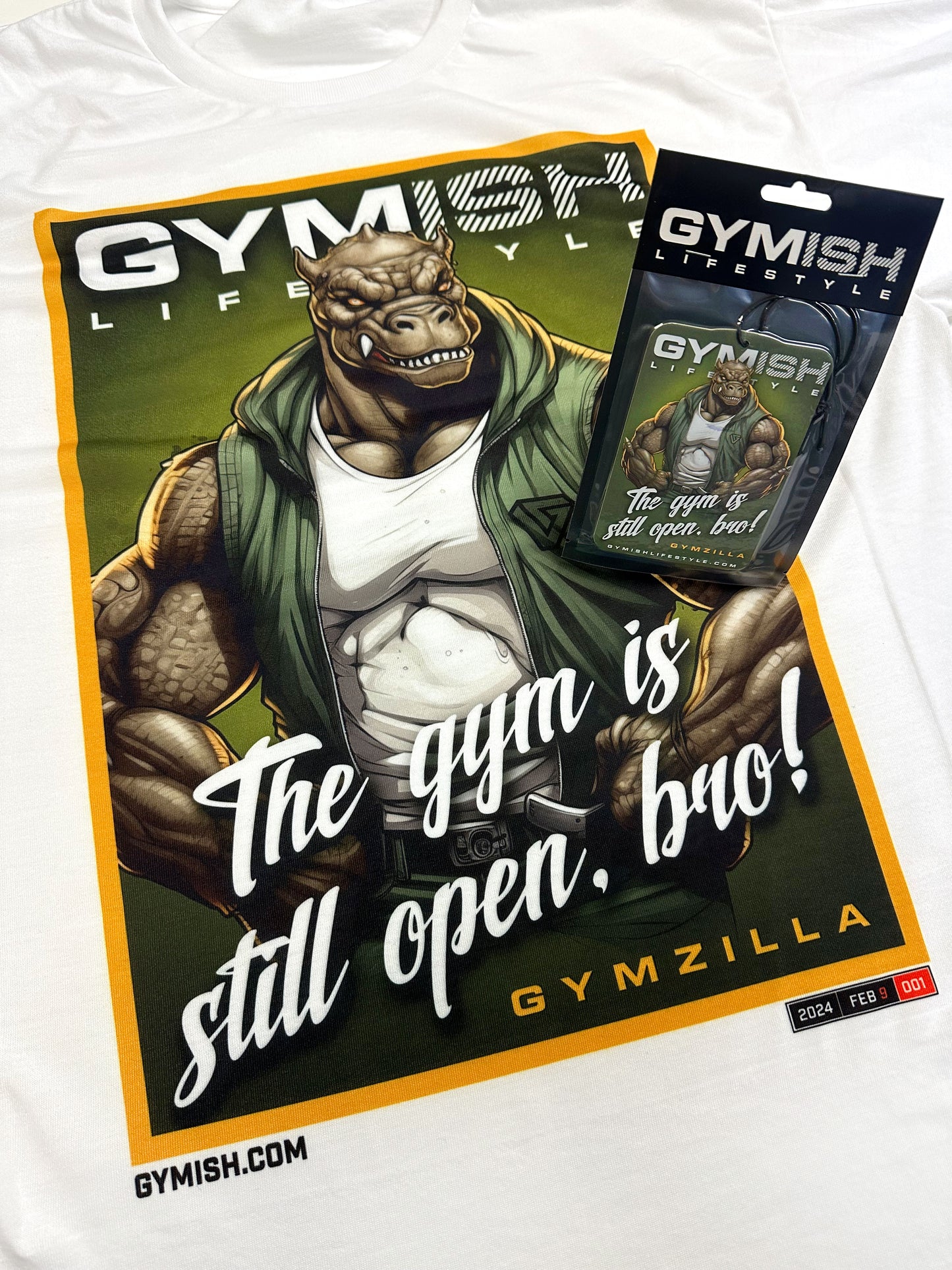 Gymzilla Gym Still Open Workout Gym Shirts for Men with Air Freshener Gift Set