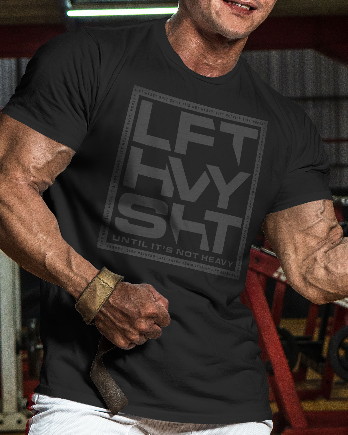 119. Lift Heavy SHT Funny Motivational Workout Gym T-Shirt for Men T-Shirt GYMISH LIFESTYLE