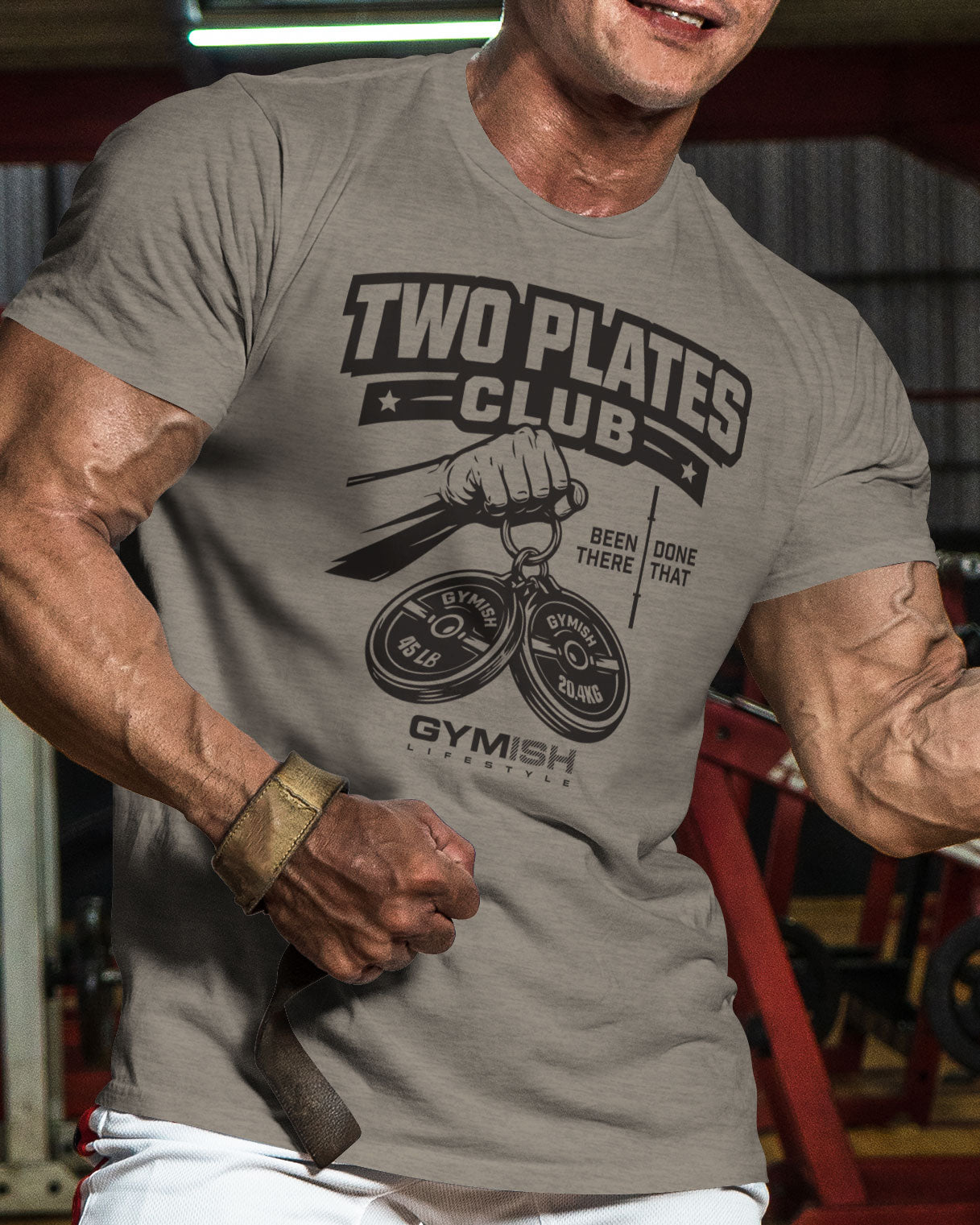 153. Two Plates Funny Motivational Workout Gym T-Shirt for Men T-Shirt GYMISH LIFESTYLE