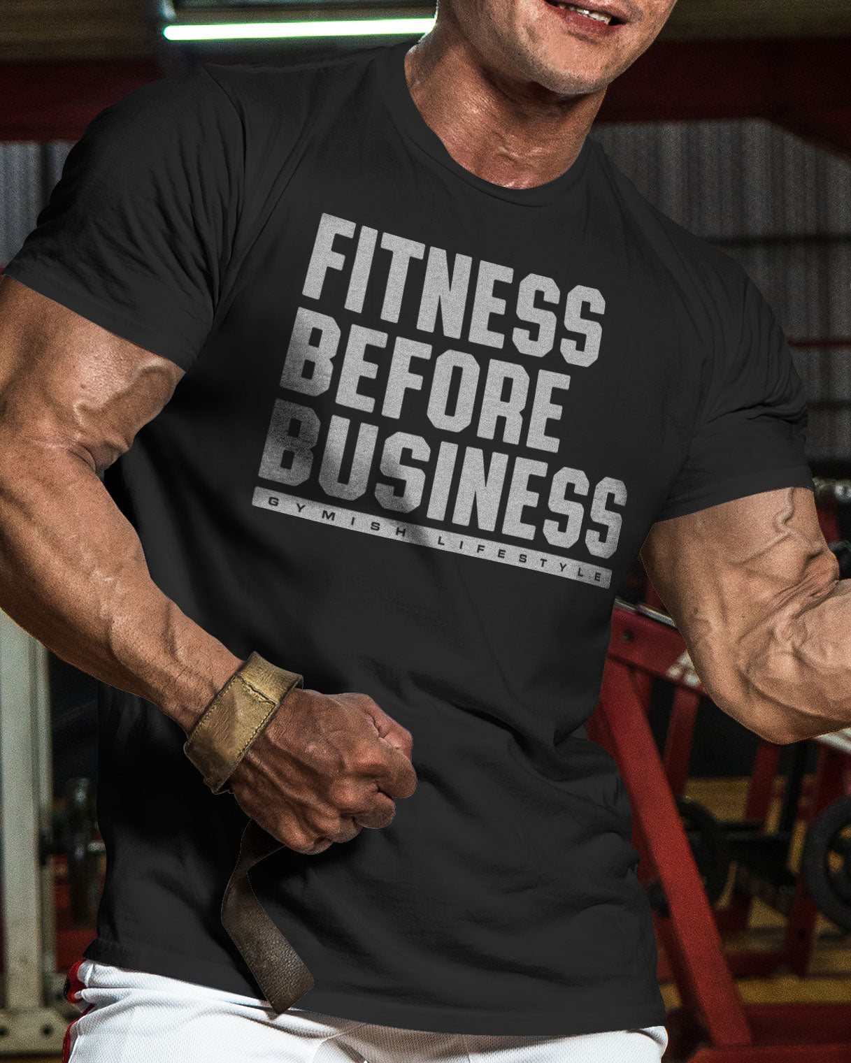 110. Fitness Before Business Funny Motivational Workout Gym T-Shirt for Men T-Shirt GYMISH LIFESTYLE