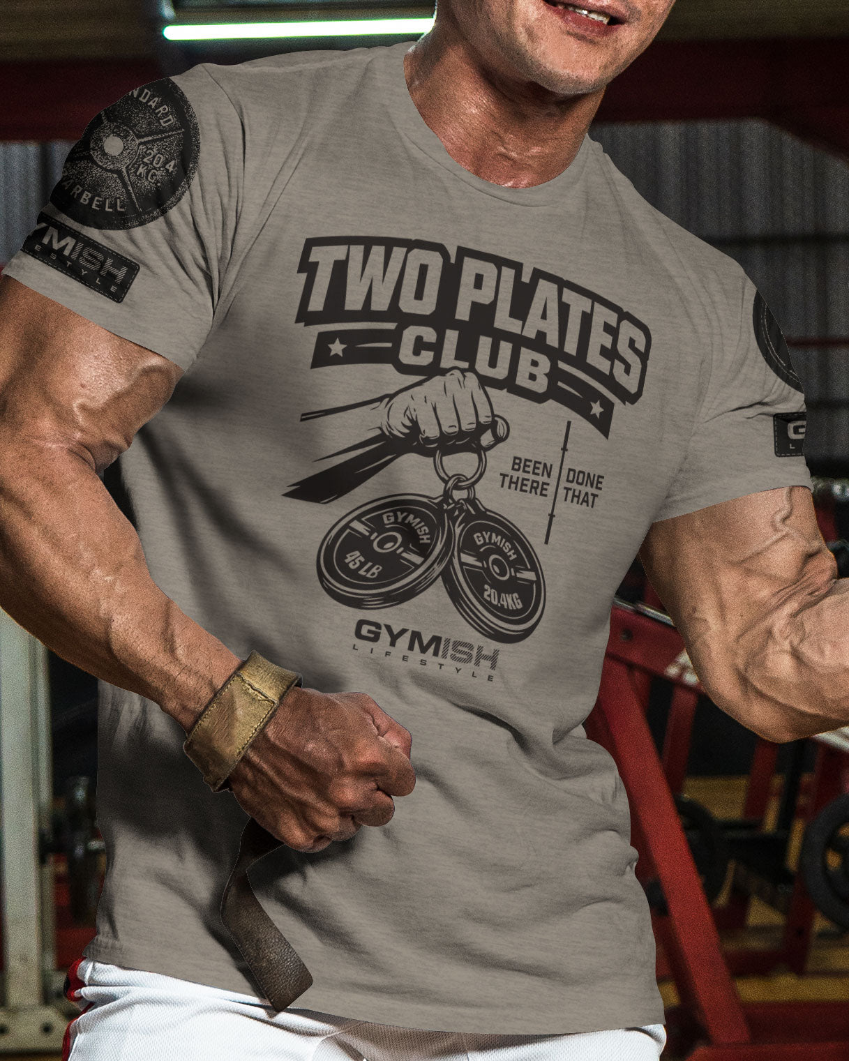 153. Two Plates Funny Motivational Workout Gym T-Shirt for Men T-Shirt GYMISH LIFESTYLE