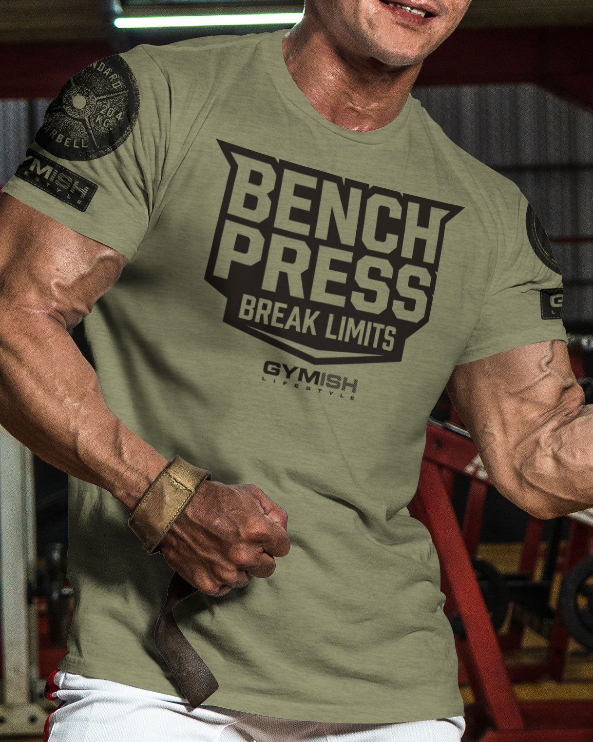 025. Bench Press Funny Motivational Workout Gym T-Shirt for Men T-Shirt GYMISH LIFESTYLE