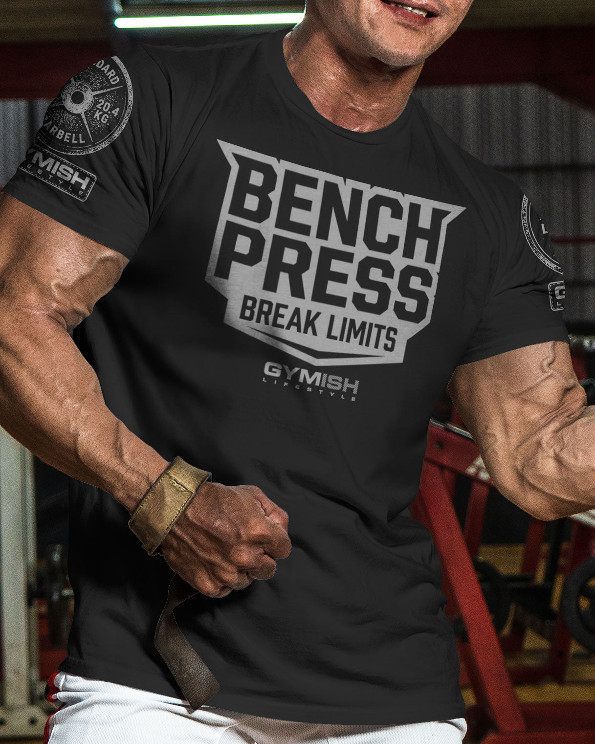 025. Bench Press Funny Motivational Workout Gym T-Shirt for Men T-Shirt GYMISH LIFESTYLE