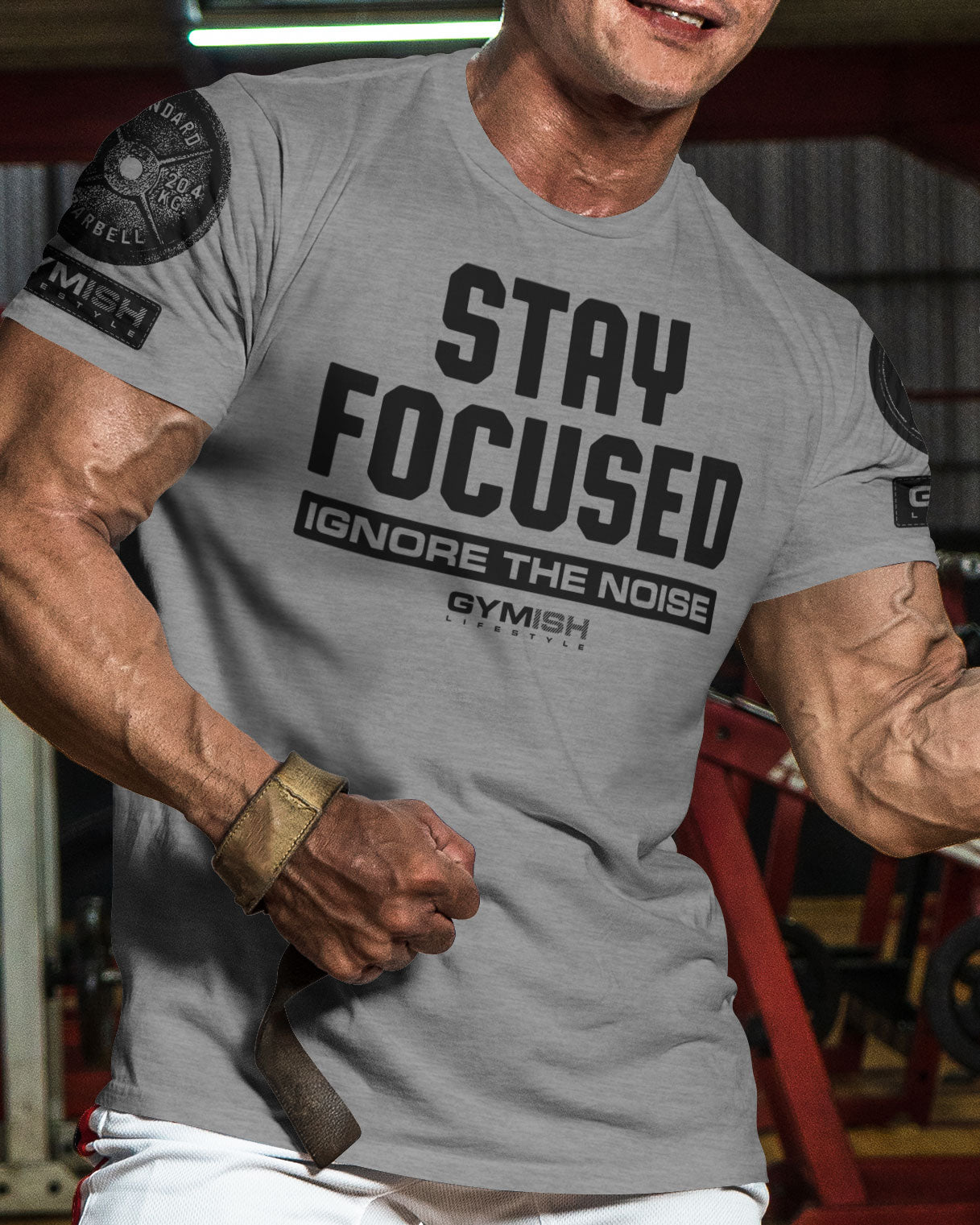 111. Stay Focused Funny Motivational Workout Gym T-Shirt for Men T-Shirt GYMISH LIFESTYLE