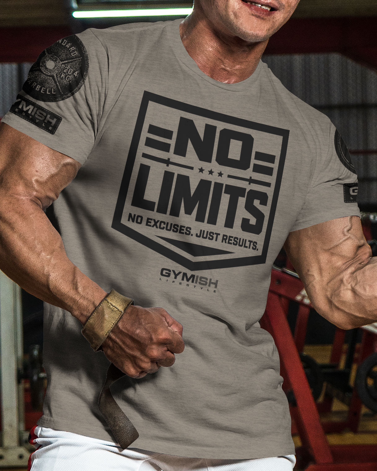 155. No Limits Funny Motivational Workout Gym T-Shirt for Men T-Shirt GYMISH LIFESTYLE