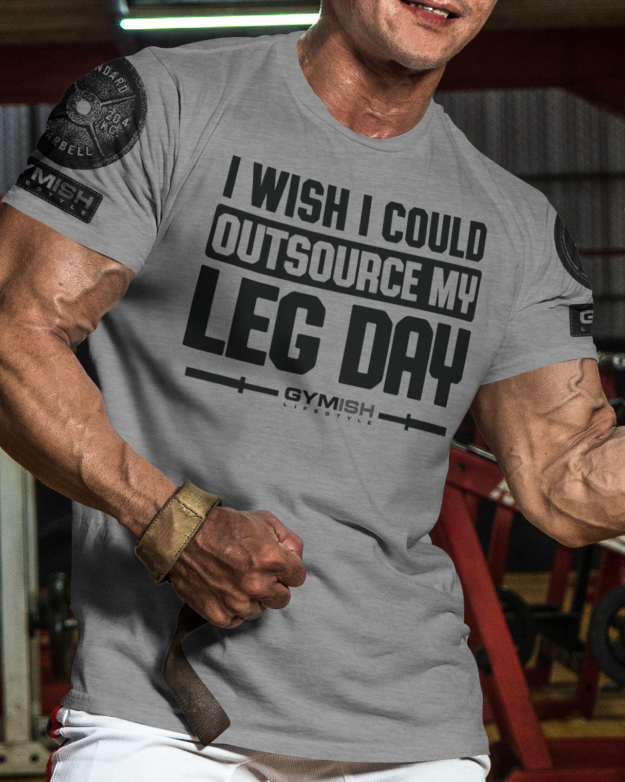 118. Outsource Leg Day Funny Motivational Workout Gym T-Shirt for Men T-Shirt GYMISH LIFESTYLE