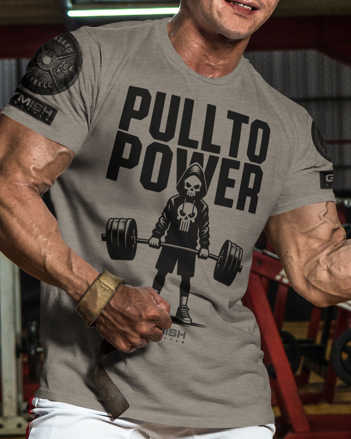 096-PULL TO POWER Workout Gym T-Shirt for Men