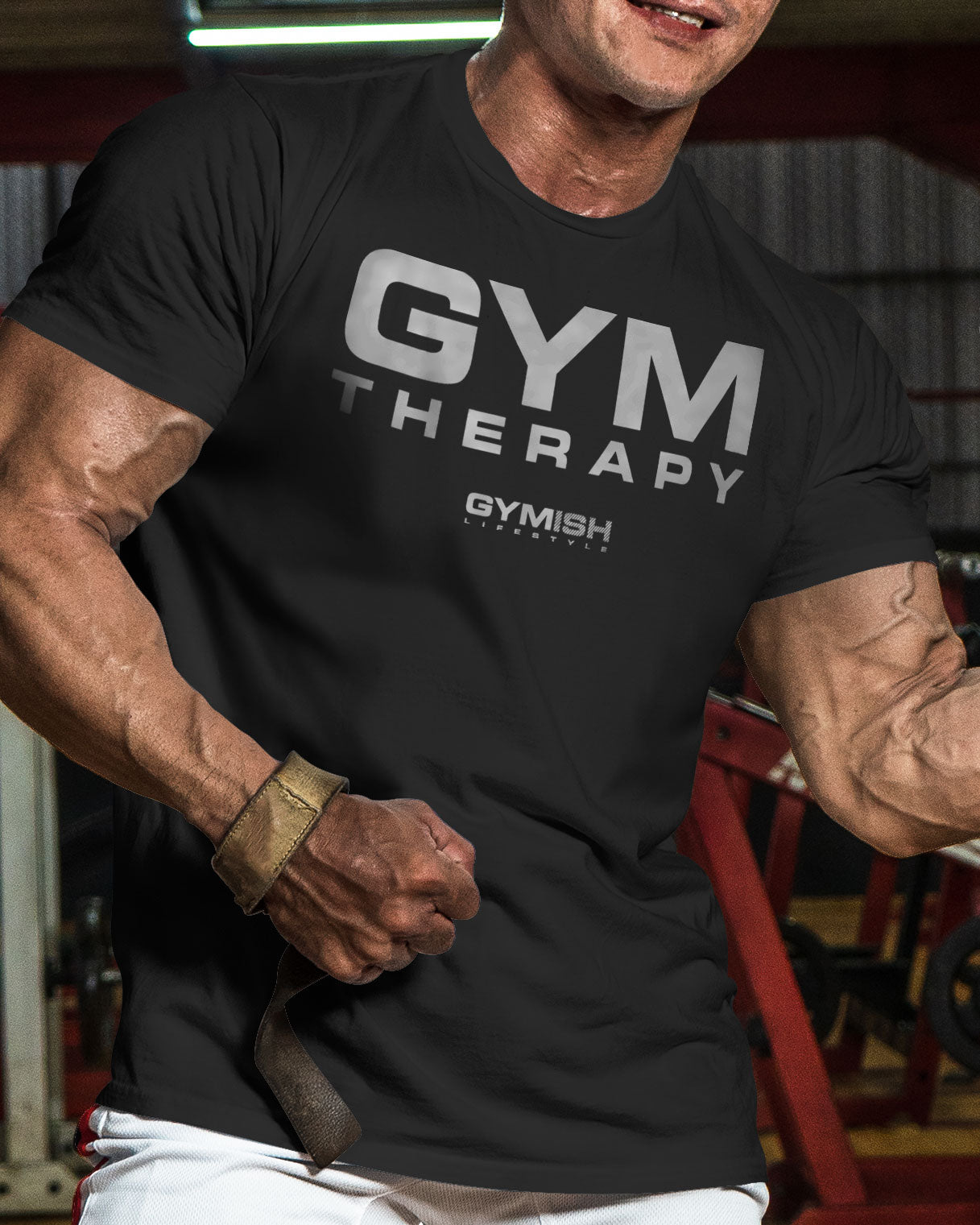 055. Gym Therapy Funny Motivational Workout Gym T-Shirt for Men T-Shirt GYMISH LIFESTYLE