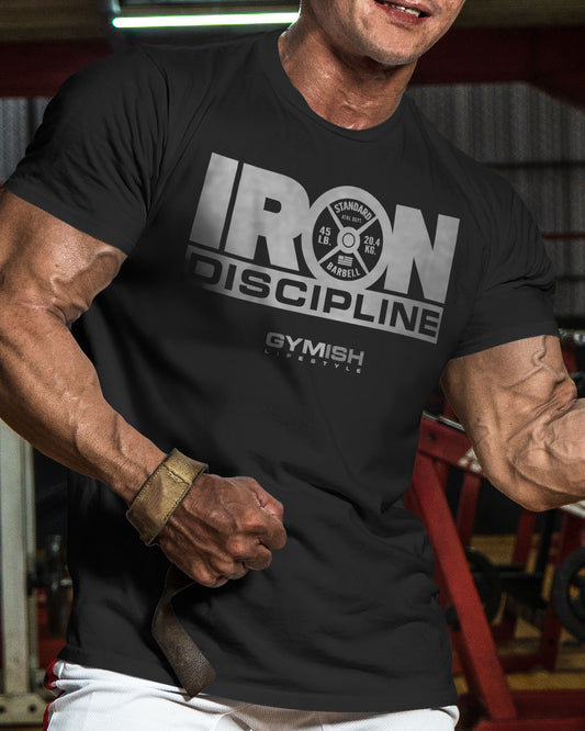 079. Iron Discipline Funny Workout Gym T-Shirt for Men