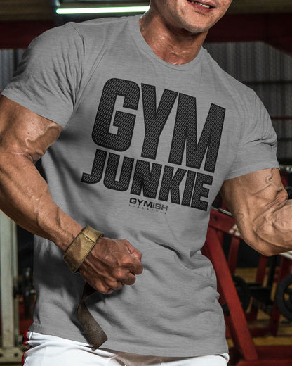 GYMISH Gym Junkie Back Design Workout T-Shirt for Men