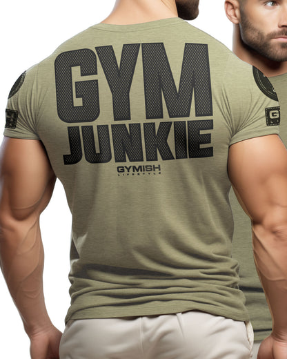 GYMISH Gym Junkie Back Design Workout T-Shirt for Men