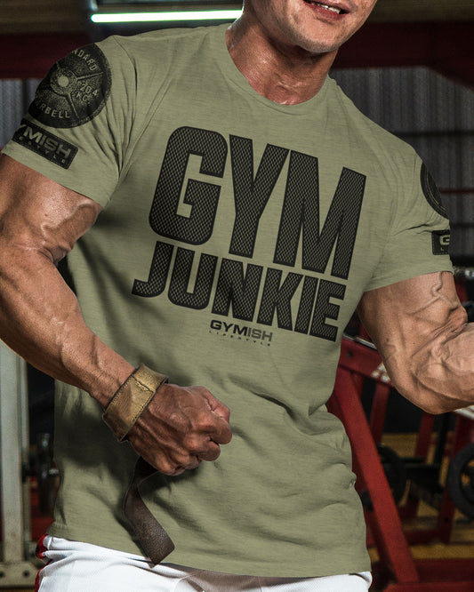 GYMISH Gym Junkie Funny Workout Gym T-Shirt for Men T-Shirt GYMISH LIFESTYLE