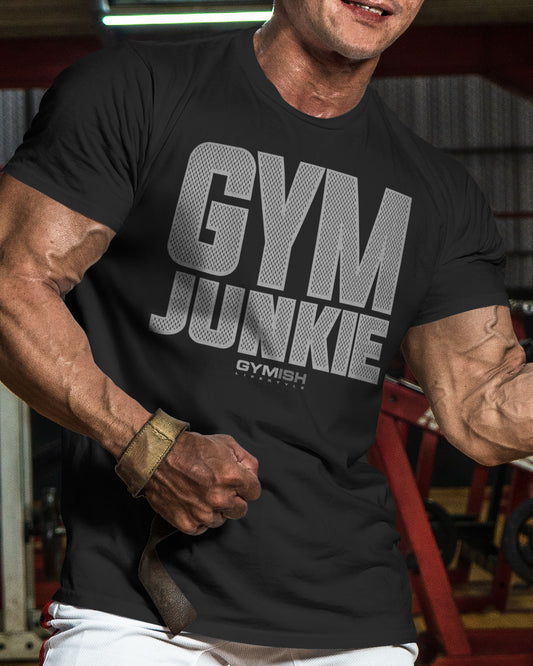 GYMISH Gym Junkie Funny Workout T-Shirt for Men