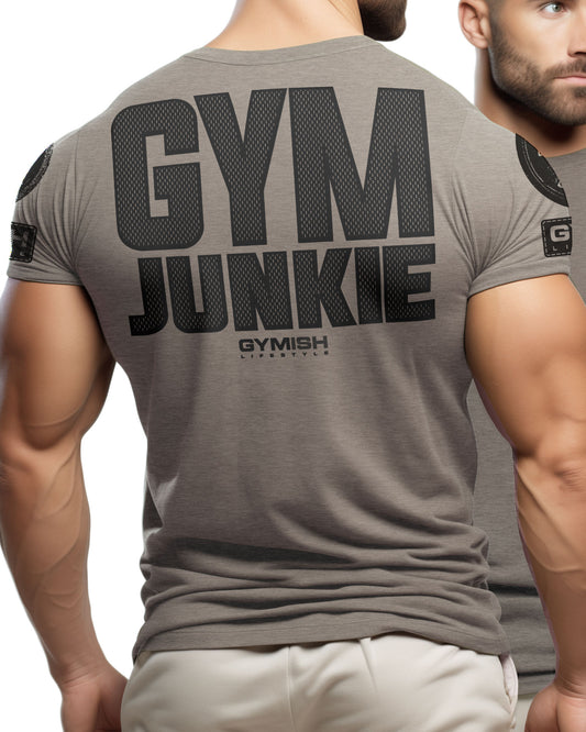 GYMISH Gym Junkie Back Design Workout T-Shirt for Men