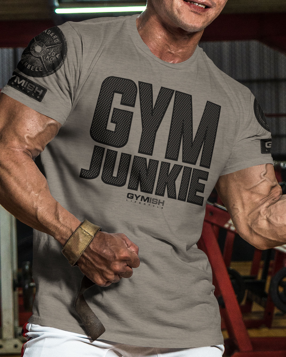 GYMISH Gym Junkie Back Design Workout T-Shirt for Men