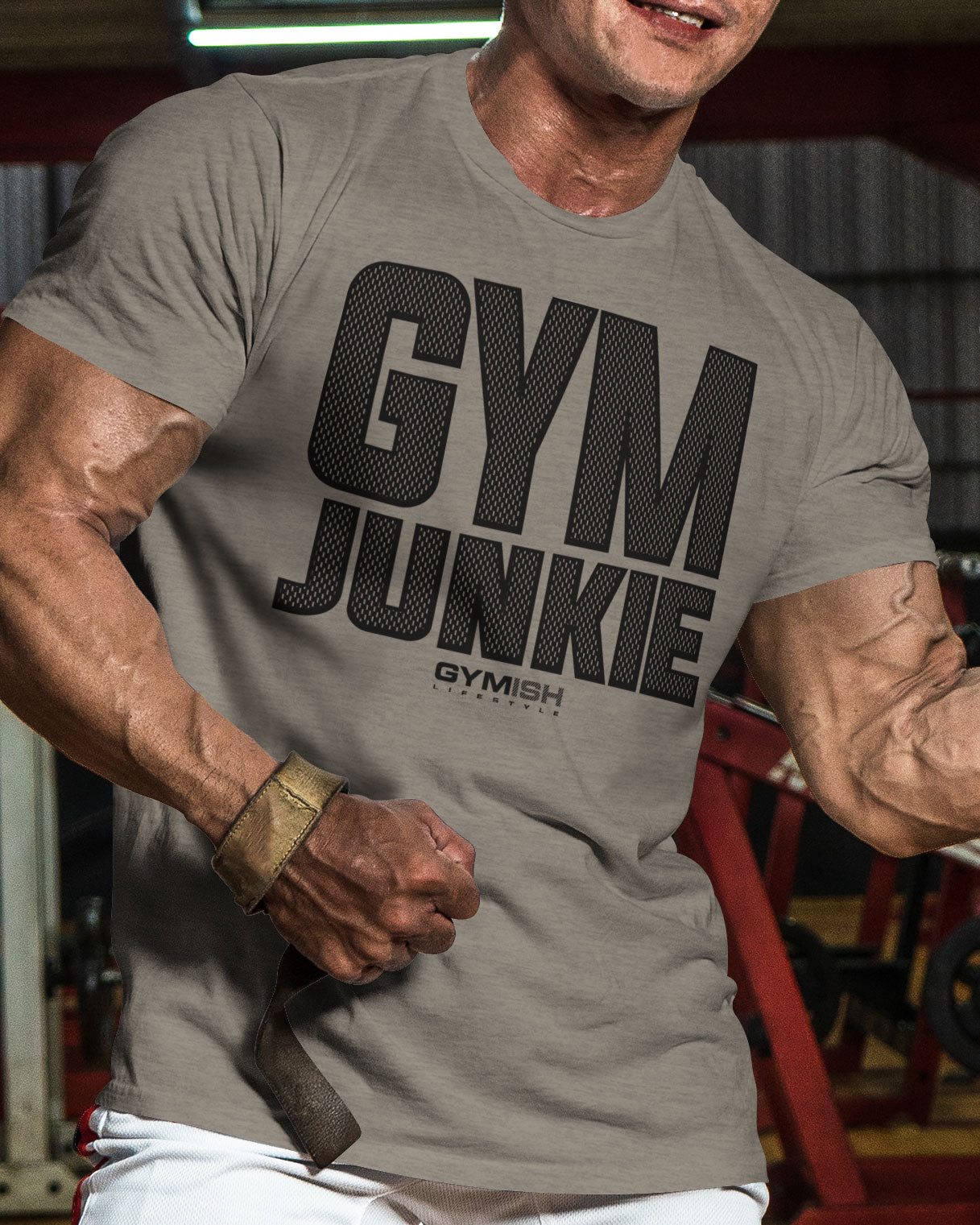 GYMISH Gym Junkie Funny Workout T-Shirt for Men