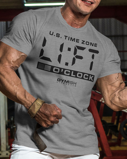 089. Lift O'Clock Motivational Workout T-Shirt for Men