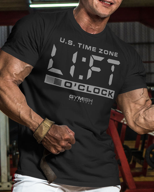 089. Lift O'Clock Funny Motivational Workout T-Shirt for Men T-Shirt GYMISH LIFESTYLE
