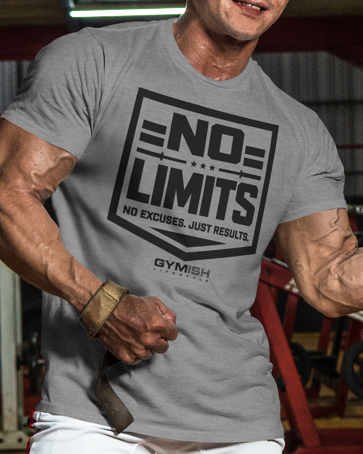 155. No Limits Funny Motivational Workout Gym T-Shirt for Men T-Shirt GYMISH LIFESTYLE