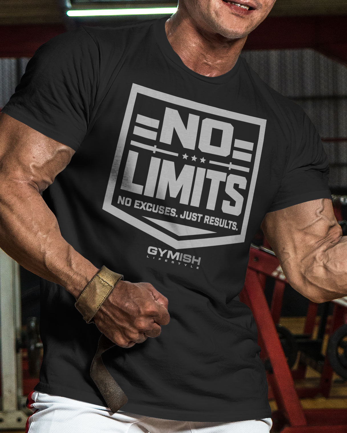 155. No Limits Funny Motivational Workout Gym T-Shirt for Men T-Shirt GYMISH LIFESTYLE