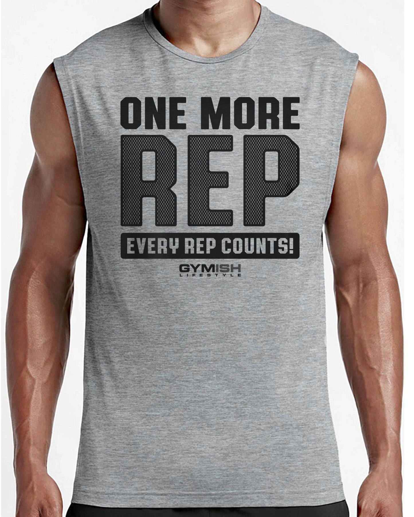 102. One More Rep Funny Workout Muscle Tank Top for Men T-Shirt GYMISH LIFESTYLE