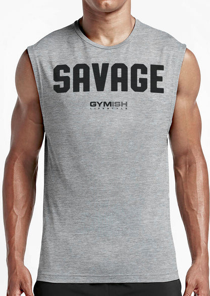 003. Savage Workout Muscle Tank Top for Men T-Shirt GYMISH LIFESTYLE