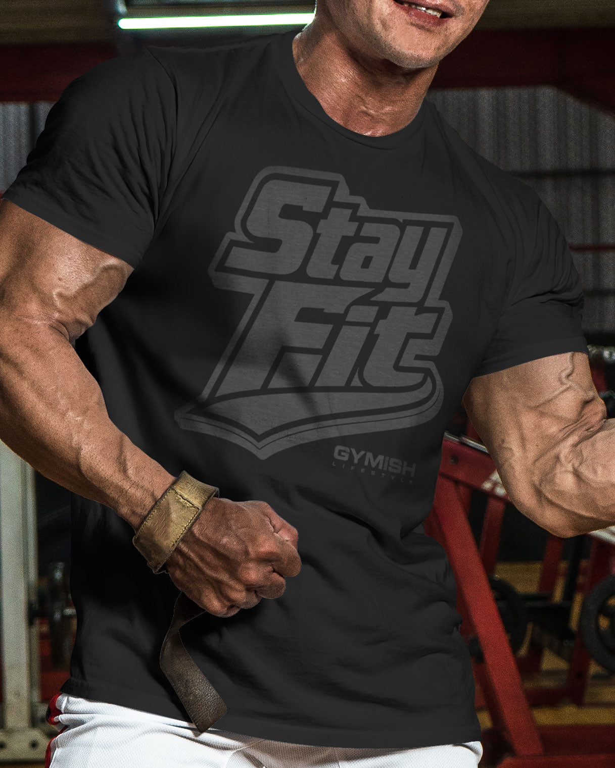 131. Stay Fit Funny Motivational Workout Gym T-Shirt for Men T-Shirt GYMISH LIFESTYLE