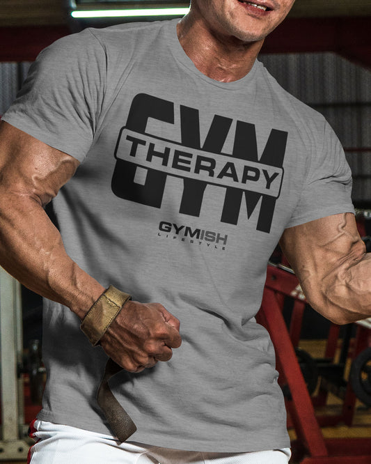 129. Gym Therapy V2 Funny Motivational Workout Gym T-Shirt for Men T-Shirt GYMISH LIFESTYLE
