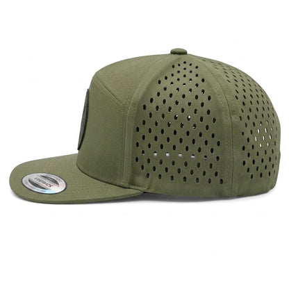GYMISH Weightplate Gym Hat for Men, Weight Plate Patch Snapback, 6 Panel Laser Vented Workout Cap
