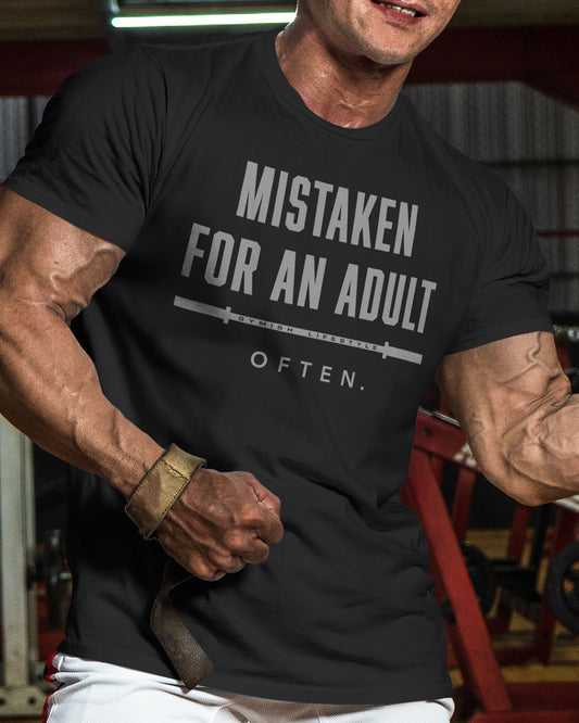 156. Mistaken Funny Motivational Workout Gym T-Shirt for Men T-Shirt GYMISH LIFESTYLE