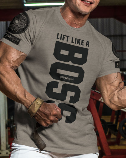 012. Lift Like A Boss Funny Motivational Workout Gym T-Shirt for Men