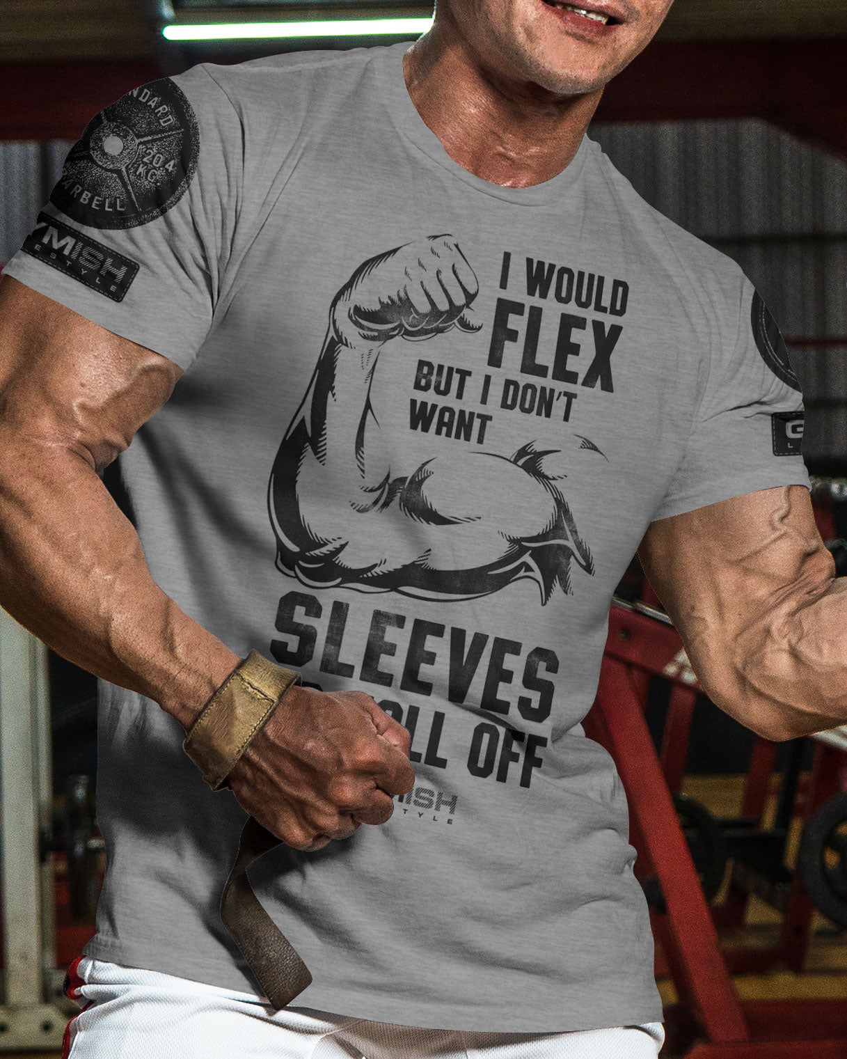 015. I Would Flex Funny Motivational Workout Gym T-Shirt for Men T-Shirt GYMISH LIFESTYLE