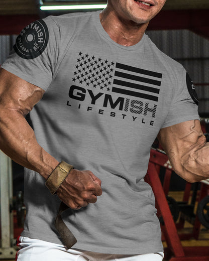 SPECIAL OFFER! American Flag Gymish T-Shirt + Weight Plate Necklace