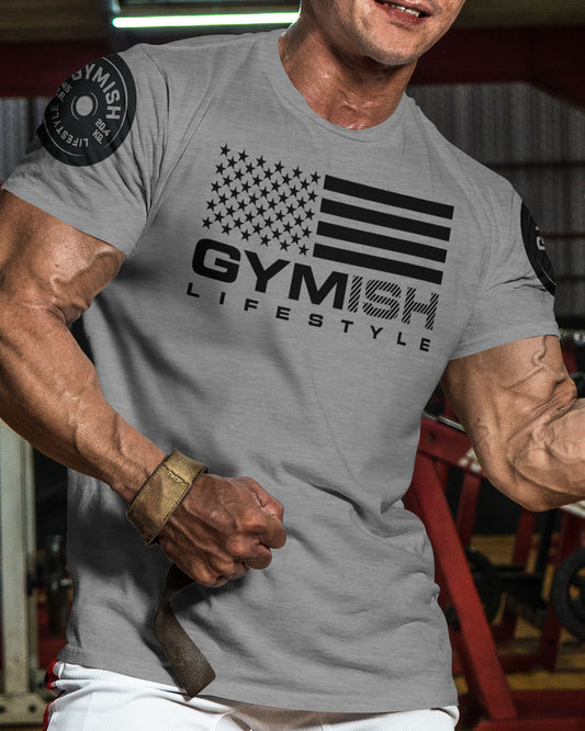 SPECIAL OFFER! American Flag Gymish T-Shirt + Weight Plate Necklace T-Shirt GYMISH LIFESTYLE