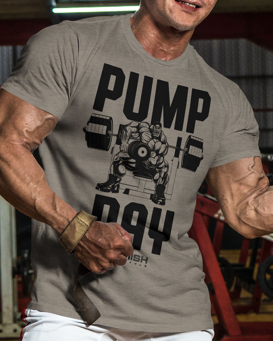 024. Pump Day Funny Motivational Workout Gym T-Shirt for Men T-Shirt GYMISH LIFESTYLE