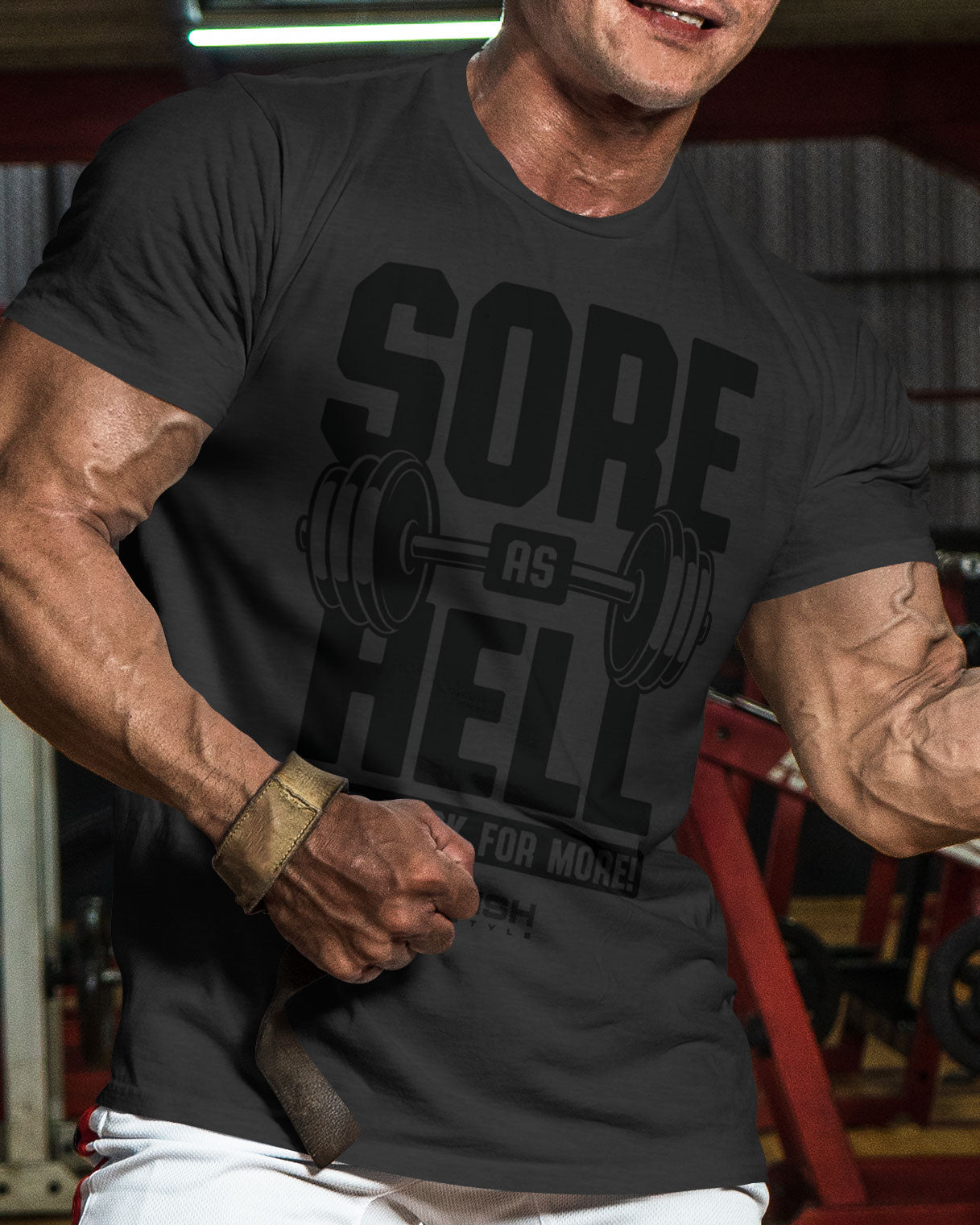 008. Sore As Hell Funny Motivational Workout Gym T-Shirt for Men T-Shirt GYMISH LIFESTYLE