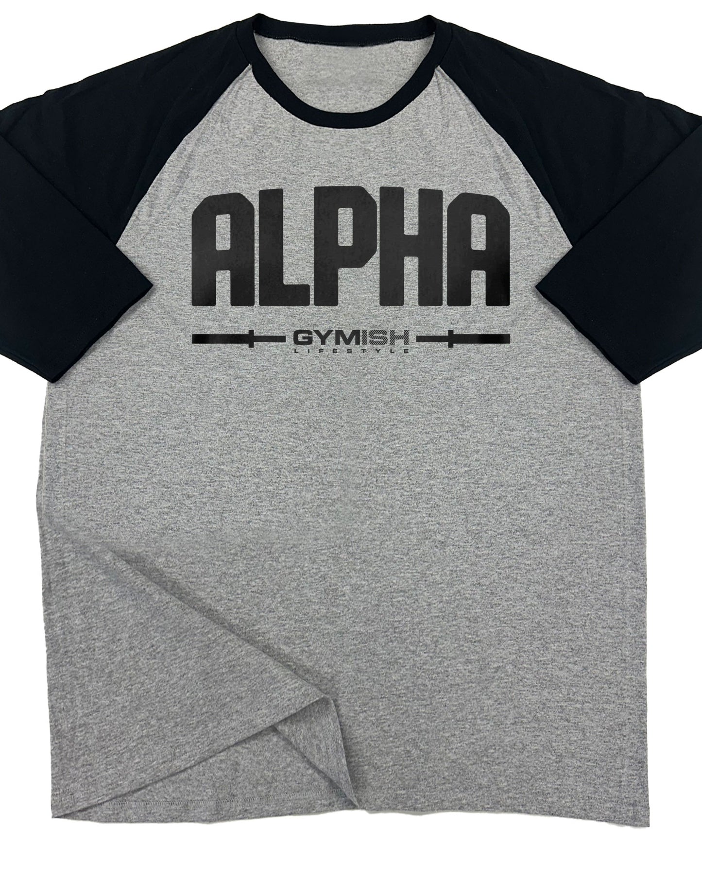 133. RAGLAN Alpha Funny Workout Gym T-Shirt for Men T-Shirt Grey T-Shirt GYMISH LIFESTYLE