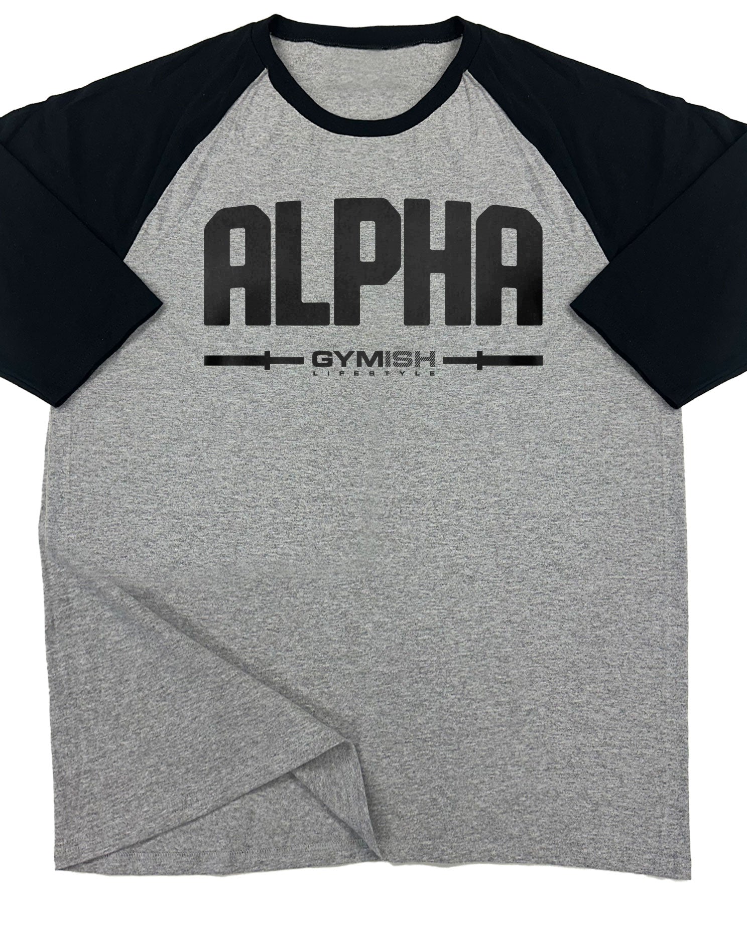 133. RAGLAN Alpha Funny Workout Gym T-Shirt for Men T-Shirt Grey T-Shirt GYMISH LIFESTYLE