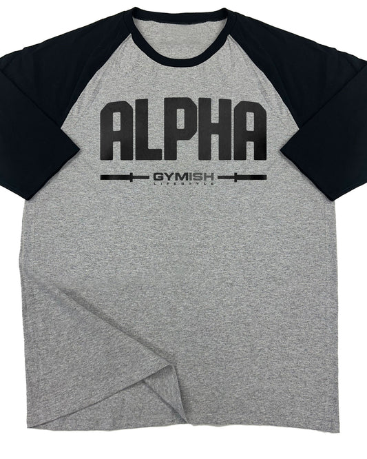 133. RAGLAN Alpha Funny Workout Gym T-Shirt for Men T-Shirt Grey T-Shirt GYMISH LIFESTYLE
