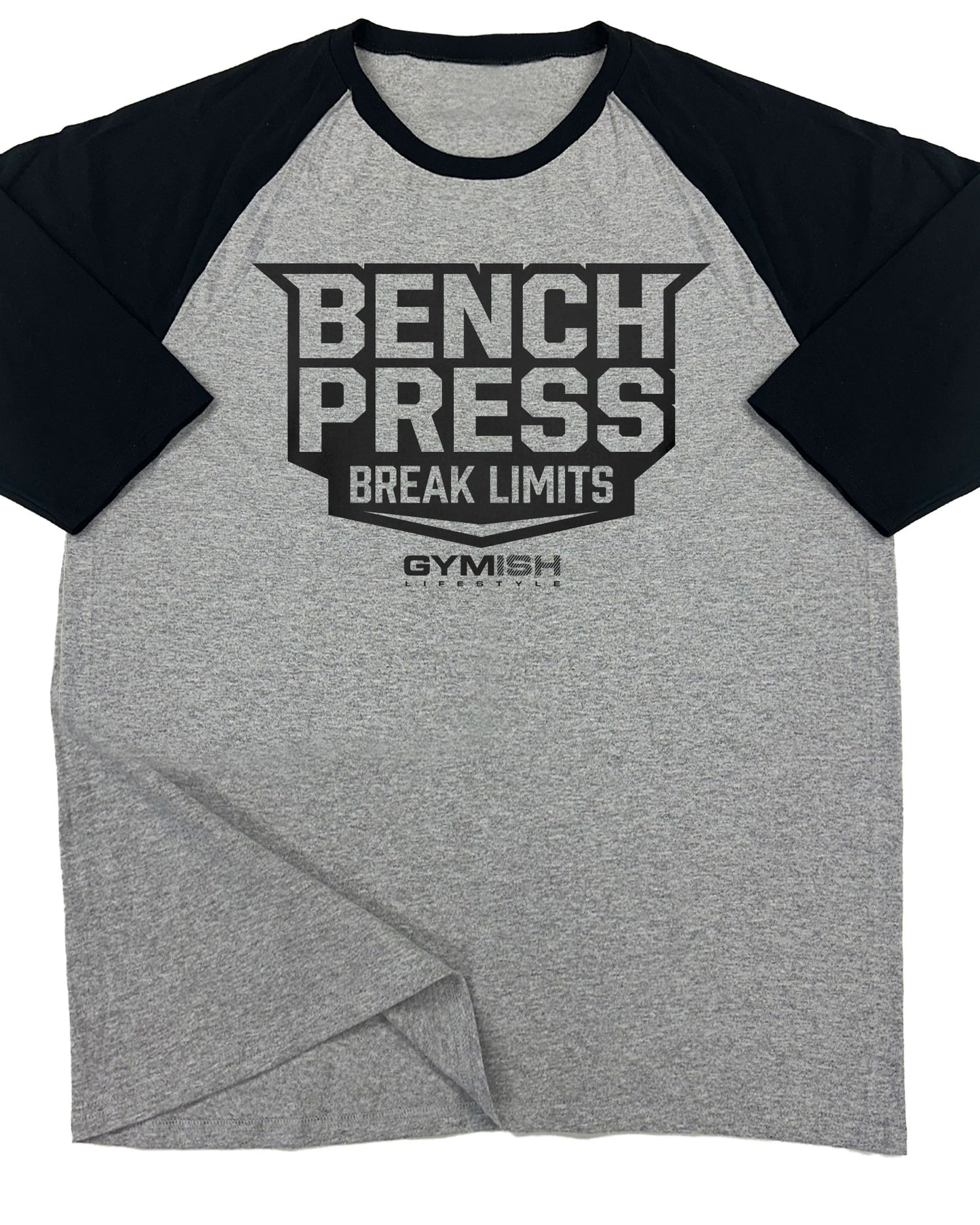 025. RAGLAN Bench Press Workout Gym T-Shirt for Men T-Shirt GYMISH LIFESTYLE