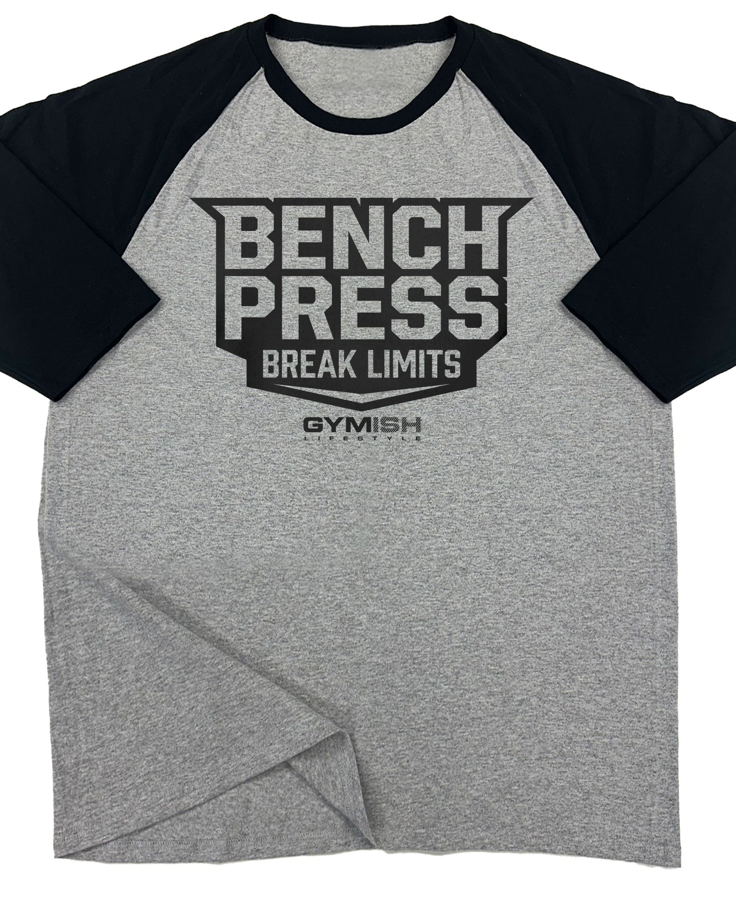025. RAGLAN Bench Press Workout Gym T-Shirt for Men T-Shirt GYMISH LIFESTYLE