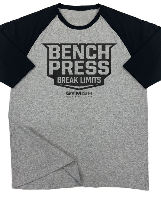 025. RAGLAN Bench Press Workout Gym T-Shirt for Men T-Shirt Grey T-Shirt GYMISH LIFESTYLE