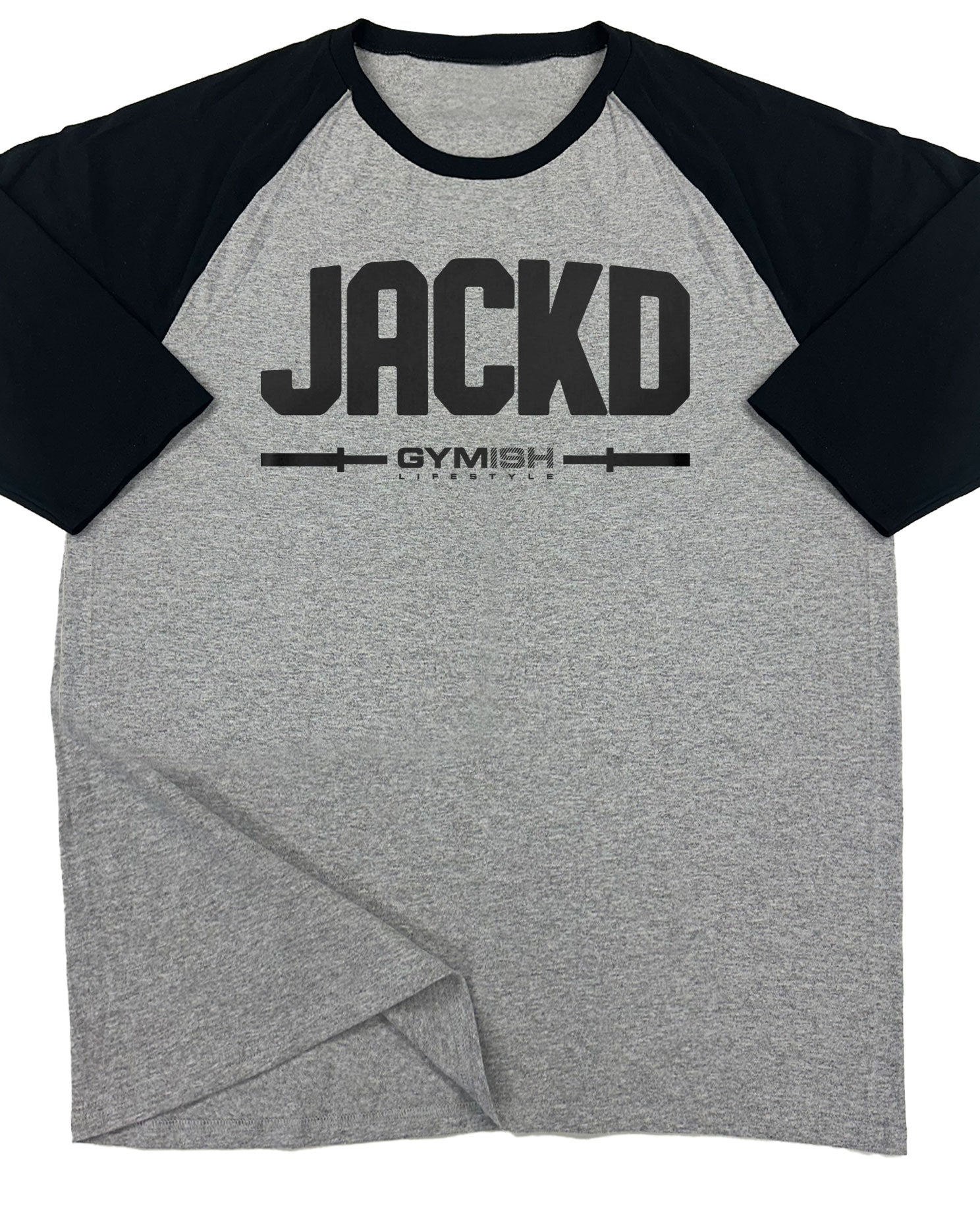 140. RAGLAN Jackd Funny Workout Gym T-Shirt for Men T-Shirt Grey T-Shirt GYMISH LIFESTYLE