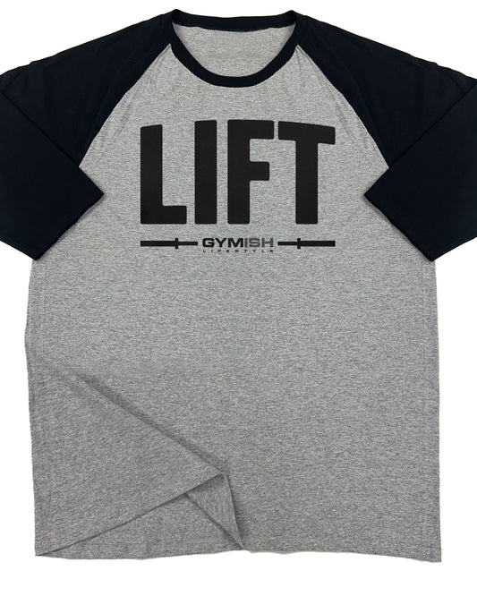 137. RAGLAN Lift Funny Workout Gym T-Shirt for Men T-Shirt Grey T-Shirt GYMISH LIFESTYLE